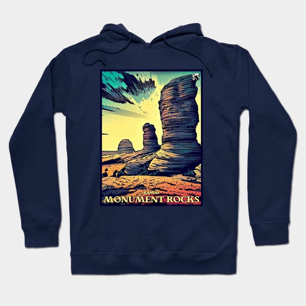 Monument Rocks, Kansas Hoodie by cloudlanddesigns